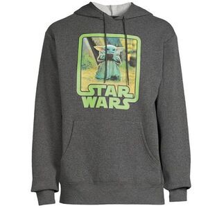Star Wars Mando Child Grogu Graphic Fleece Hoodie 2XL- R